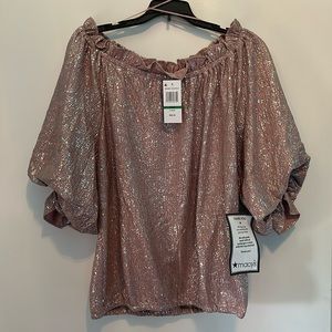 Women’s Blouse, Color Mauve/Silver Shine, Size Large.